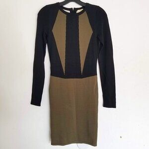 NEW Torn by Ronny Kobo Carolina Long Sleeve Color Block Knit Dress Size XS